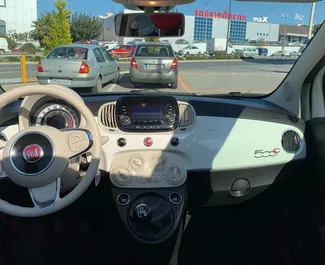 Fiat 500 Cabrio 2018 beschikbaar voor verhuur op Kreta, met een kilometerlimiet van onbeperkt.