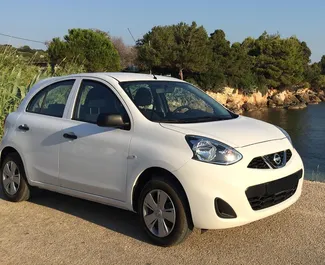 Vooraanzicht van een huurauto Nissan Micra op Kreta, Griekenland ✓ Auto #1788. ✓ Transmissie Automatisch TM ✓ 0 beoordelingen.