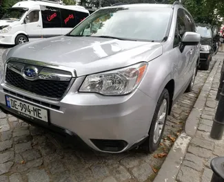 Vooraanzicht van een huurauto Subaru Forester in Tbilisi, Georgië ✓ Auto #2259. ✓ Transmissie Automatisch TM ✓ 0 beoordelingen.