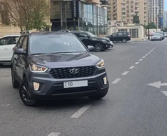 Vooraanzicht van een huurauto Hyundai Creta in Bakoe, Azerbeidzjan ✓ Auto #3494. ✓ Transmissie Automatisch TM ✓ 0 beoordelingen.