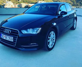 Vooraanzicht van een huurauto Audi A3 in Rafailovici, Montenegro ✓ Auto #3469. ✓ Transmissie Automatisch TM ✓ 2 beoordelingen.