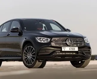 Vooraanzicht van een huurauto Mercedes-Benz GLC Coupe in Dubai, Verenigde Arabische Emiraten ✓ Auto #4930. ✓ Transmissie Automatisch TM ✓ 0 beoordelingen.