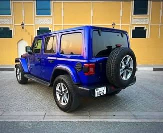 Verhuur Jeep Wrangler Sahara. Comfort, SUV, Cabriolet Auto te huur in de VAE ✓ Borg van Borg van 3000 AED ✓ Verzekeringsmogelijkheden TPL.