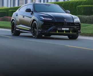 Vooraanzicht van een huurauto Lamborghini Urus in Dubai, Verenigde Arabische Emiraten ✓ Auto #6150. ✓ Transmissie Automatisch TM ✓ 0 beoordelingen.