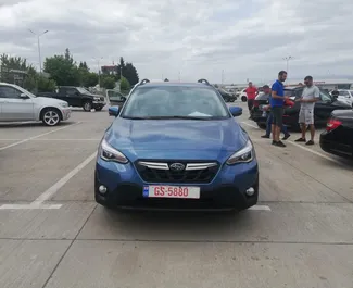 Vooraanzicht van een huurauto Subaru Crosstrek in Tbilisi, Georgië ✓ Auto #6259. ✓ Transmissie Automatisch TM ✓ 1 beoordelingen.