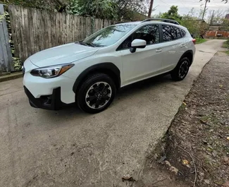 Vooraanzicht van een huurauto Subaru Crosstrek in Tbilisi, Georgië ✓ Auto #6258. ✓ Transmissie Automatisch TM ✓ 0 beoordelingen.