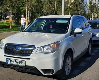 Vooraanzicht van een huurauto Subaru Forester in Tbilisi, Georgië ✓ Auto #6599. ✓ Transmissie Automatisch TM ✓ 0 beoordelingen.