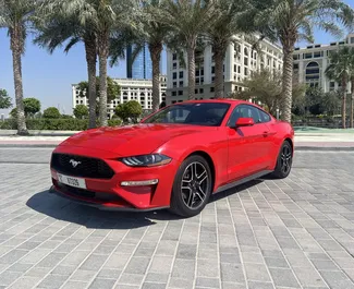 Vooraanzicht van een huurauto Ford Mustang Coupe in Dubai, Verenigde Arabische Emiraten ✓ Auto #5118. ✓ Transmissie Automatisch TM ✓ 1 beoordelingen.