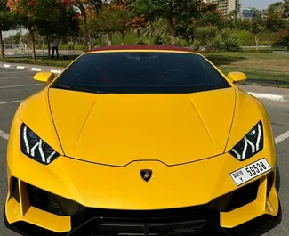 Autohuur Lamborghini Huracan Evo Cabrio #6802 Automatisch in Dubai, uitgerust met 5,2L motor ➤ Van Abbas in de VAE.