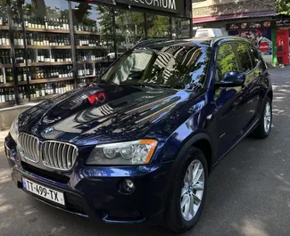 Vooraanzicht van een huurauto BMW X3 in Tbilisi, Georgië ✓ Auto #6845. ✓ Transmissie Automatisch TM ✓ 3 beoordelingen.