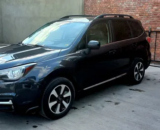 Vooraanzicht van een huurauto Subaru Forester in Tbilisi, Georgië ✓ Auto #7197. ✓ Transmissie Automatisch TM ✓ 0 beoordelingen.