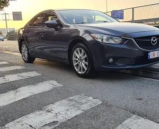 Vooraanzicht van een huurauto Mazda 6 in Tirana, Albanië ✓ Auto #7062. ✓ Transmissie Automatisch TM ✓ 1 beoordelingen.