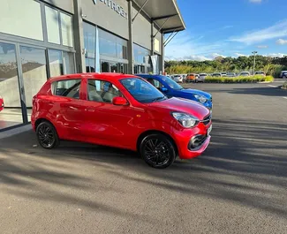 Vooraanzicht van een huurauto Suzuki Celerio op Mauritius Luchthaven, Mauritius ✓ Auto #7375. ✓ Transmissie Automatisch TM ✓ 0 beoordelingen.