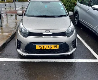 Vooraanzicht van een huurauto Kia Picanto op Mauritius Luchthaven, Mauritius ✓ Auto #7328. ✓ Transmissie Automatisch TM ✓ 1 beoordelingen.