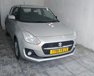 Vooraanzicht van een huurauto Suzuki Swift in Mauritius, Mauritius ✓ Auto #7423. ✓ Transmissie Automatisch TM ✓ 0 beoordelingen.