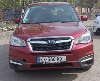 Vooraanzicht van een huurauto Subaru Forester in Tbilisi, Georgië ✓ Auto #7770. ✓ Transmissie Automatisch TM ✓ 2 beoordelingen.