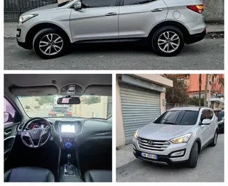 Vooraanzicht van een huurauto Hyundai Santa Fe in Tirana, Albanië ✓ Auto #8038. ✓ Transmissie Automatisch TM ✓ 0 beoordelingen.