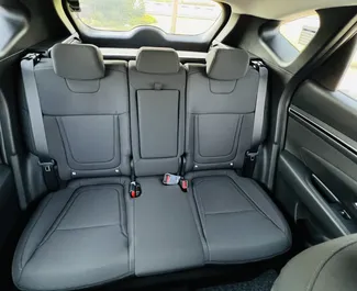 Interieur van Hyundai Tucson te huur in de VAE. Een geweldige auto met 5 zitplaatsen en een Automatisch transmissie.