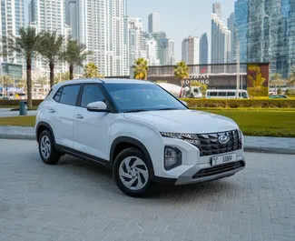 Vooraanzicht van een huurauto Hyundai Creta in Dubai, Verenigde Arabische Emiraten ✓ Auto #8723. ✓ Transmissie Automatisch TM ✓ 0 beoordelingen.