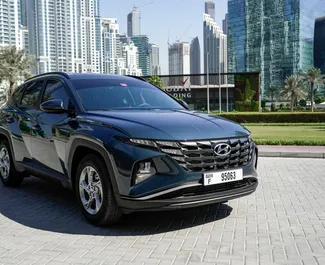 Vooraanzicht van een huurauto Hyundai Tucson in Dubai, Verenigde Arabische Emiraten ✓ Auto #8724. ✓ Transmissie Automatisch TM ✓ 0 beoordelingen.