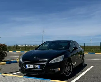 Vooraanzicht van een huurauto Peugeot 508 in Durrës, Albanië ✓ Auto #10234. ✓ Transmissie Automatisch TM ✓ 0 beoordelingen.