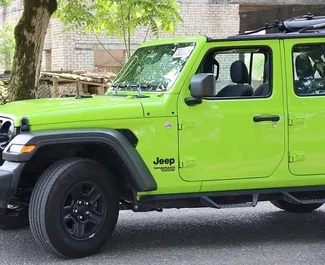 Verhuur Jeep Wrangler Sahara. Comfort, SUV, Cabriolet Auto te huur in Georgië ✓ Borg van Borg van 850 GEL ✓ Verzekeringsmogelijkheden TPL, FDW, Passagiers, Diefstal.