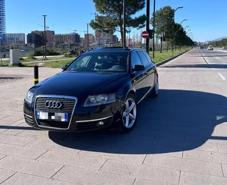 Vooraanzicht van een huurauto Audi A6 Avant in Tirana, Albanië ✓ Auto #9975. ✓ Transmissie Automatisch TM ✓ 1 beoordelingen.