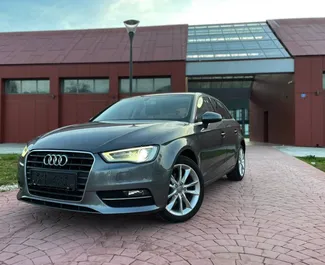 Vooraanzicht van een huurauto Audi A3 in Becici, Montenegro ✓ Auto #5952. ✓ Transmissie Automatisch TM ✓ 0 beoordelingen.