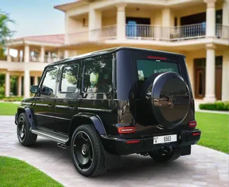 Verhuur Mercedes-Benz G63 AMG. Premium, Luxe, SUV Auto te huur in de VAE ✓ Borg van Borg van 3000 AED ✓ Verzekeringsmogelijkheden TPL, CDW.