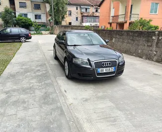 Vooraanzicht van een huurauto Audi A3 in Tirana, Albanië ✓ Auto #10591. ✓ Transmissie Handmatig TM ✓ 0 beoordelingen.