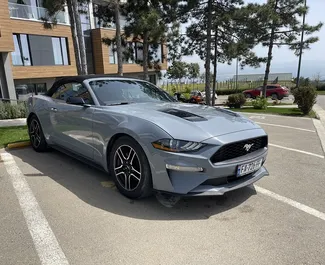 Vooraanzicht van een huurauto Ford Mustang Cabrio in Tbilisi, Georgië ✓ Auto #6323. ✓ Transmissie Automatisch TM ✓ 2 beoordelingen.