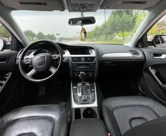 Interieur van Audi A4 te huur in Albanië. Een geweldige auto met 5 zitplaatsen en een Automatisch transmissie.