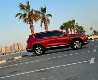 Verhuur Hyundai Santa Fe. Comfort, Crossover Auto te huur in de VAE ✓ Borg van Borg van 1000 AED ✓ Verzekeringsmogelijkheden TPL, SCDW.