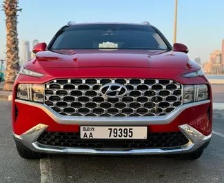 Vooraanzicht van een huurauto Hyundai Santa Fe in Dubai, Verenigde Arabische Emiraten ✓ Auto #11440. ✓ Transmissie Automatisch TM ✓ 0 beoordelingen.