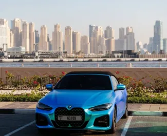 Vooraanzicht van een huurauto BMW 430i Cabrio in Dubai, Verenigde Arabische Emiraten ✓ Auto #12492. ✓ Transmissie Automatisch TM ✓ 0 beoordelingen.