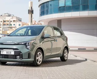 Vooraanzicht van een huurauto Kia Picanto in Dubai, Verenigde Arabische Emiraten ✓ Auto #13106. ✓ Transmissie Automatisch TM ✓ 0 beoordelingen.