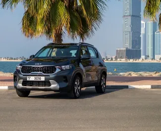 Vooraanzicht van een huurauto Kia Sonet in Dubai, Verenigde Arabische Emiraten ✓ Auto #13105. ✓ Transmissie Automatisch TM ✓ 0 beoordelingen.