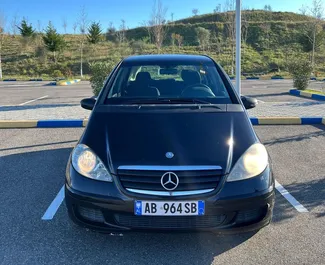 Vooraanzicht van een huurauto Mercedes-Benz A-Class in Durrës, Albanië ✓ Auto #13179. ✓ Transmissie Handmatig TM ✓ 0 beoordelingen.