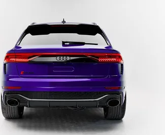 Vooraanzicht van een huurauto Audi RS Q8 in Dubai, Verenigde Arabische Emiraten ✓ Auto #13569. ✓ Transmissie Automatisch TM ✓ 0 beoordelingen.