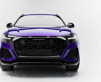 Verhuur Audi RS Q8. Premium, Luxe, SUV, Crossover Auto te huur in de VAE ✓ Borg van Borg van 2500 AED ✓ Verzekeringsmogelijkheden TPL.
