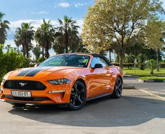 Vooraanzicht van een huurauto Ford Mustang Cabrio in Batumi, Georgië ✓ Auto #13531. ✓ Transmissie Automatisch TM ✓ 0 beoordelingen.