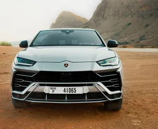 Vooraanzicht van een huurauto Lamborghini Urus in Dubai, Verenigde Arabische Emiraten ✓ Auto #13382. ✓ Transmissie Automatisch TM ✓ 0 beoordelingen.