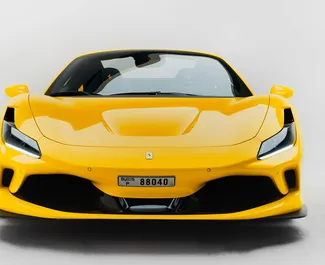Vooraanzicht van een huurauto Ferrari F8 Spider in Dubai, Verenigde Arabische Emiraten ✓ Auto #13493. ✓ Transmissie Automatisch TM ✓ 0 beoordelingen.