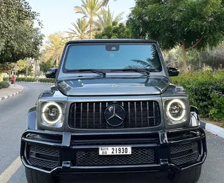 Verhuur Mercedes-Benz G63. Premium, Luxe, SUV Auto te huur in de VAE ✓ Borg van Borg van 2500 AED ✓ Verzekeringsmogelijkheden TPL.