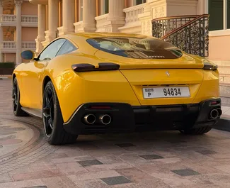 Autohuur Ferrari Roma 2023 in in de VAE, met Benzine brandstof en 612 pk ➤ Vanaf 2400 AED per dag.
