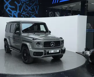 Verhuur Mercedes-Benz G63. Premium, Luxe, SUV Auto te huur in de VAE ✓ Borg van Borg van 2500 AED ✓ Verzekeringsmogelijkheden TPL.
