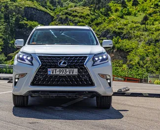 Vooraanzicht van een huurauto Lexus GX460 in Tbilisi, Georgië ✓ Auto #14116. ✓ Transmissie Automatisch TM ✓ 0 beoordelingen.