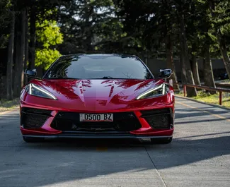 Vooraanzicht van een huurauto Chevrolet Corvette in Tbilisi, Georgië ✓ Auto #14528. ✓ Transmissie Automatisch TM ✓ 0 beoordelingen.
