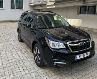 Vooraanzicht van een huurauto Subaru Forester Limited in Tbilisi, Georgië ✓ Auto #14566. ✓ Transmissie Automatisch TM ✓ 0 beoordelingen.