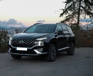 Vooraanzicht van een huurauto Hyundai Santa Fe in Tbilisi, Georgië ✓ Auto #14578. ✓ Transmissie Automatisch TM ✓ 0 beoordelingen.